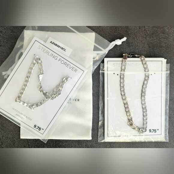 STERLING FOREVER 9.75" EXIE CHAIN ANKLET BUNDLE Silver - Msrp $52 - Picture 10 of 16